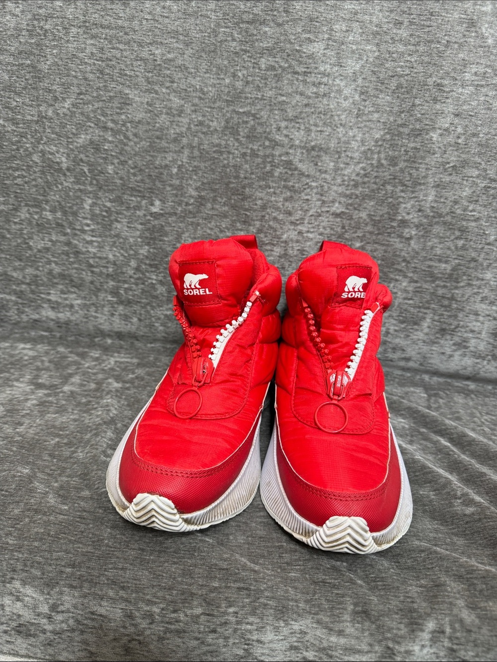 Sorel Red Quilted Zip-Up Platform Sneakers - Picture 2 of 4